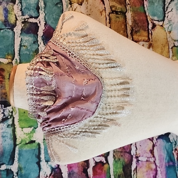 🔥Purple Embroidery Lace Hip Scarf Sash Hair Wrap Lavender - Picture 3 of 10